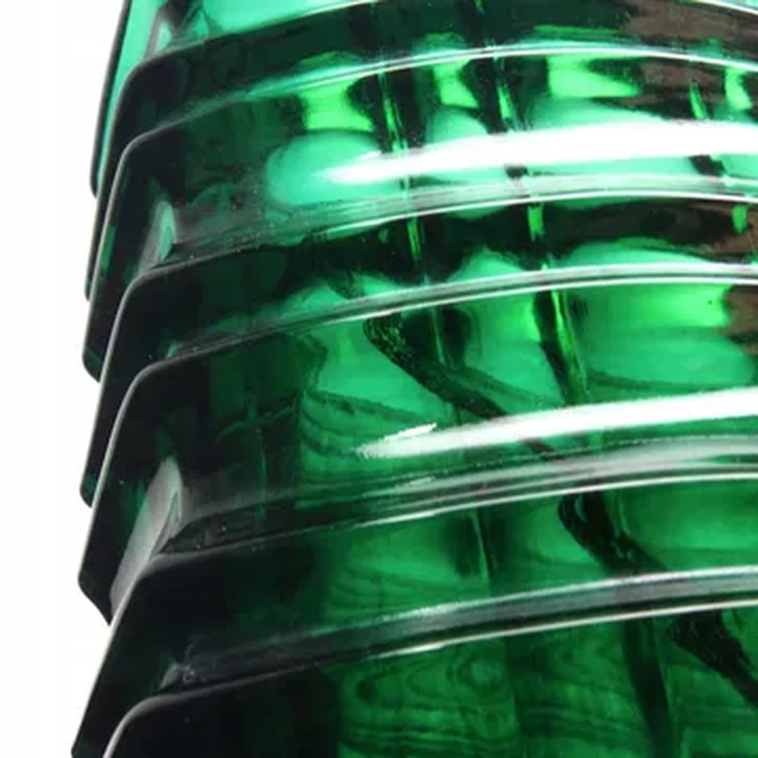 Optical vase, mid-century modern, transparent glass, by J. Drost, Ząbkowice, Poland, 1970s. - 183091