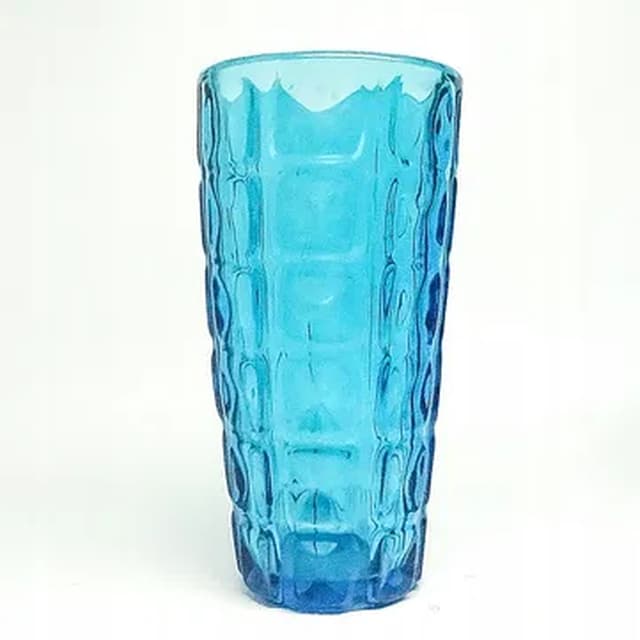 Envelope vase, Mid-century modern, blue glass, Ząbkowice, Poland, 1970s. - DIMENSION