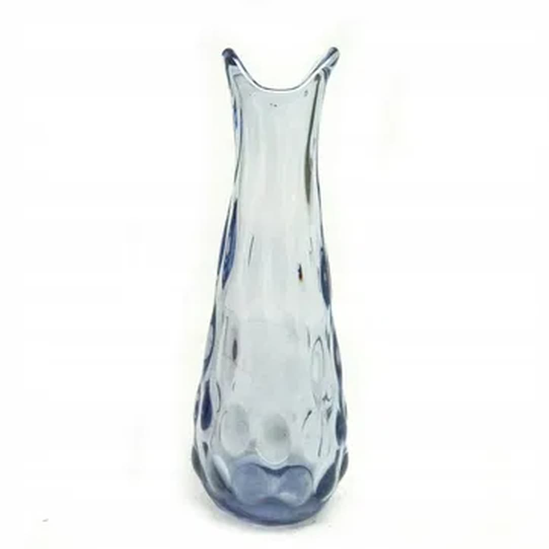Wazon Fasolka, mid-century modern, szkło niebieskie, Ząbkowice, Polska, lata 70. - 183193