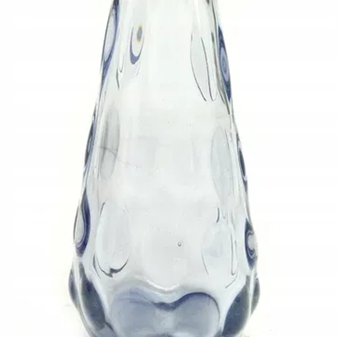 Wazon Fasolka, mid-century modern, szkło niebieskie, Ząbkowice, Polska, lata 70. - 183196