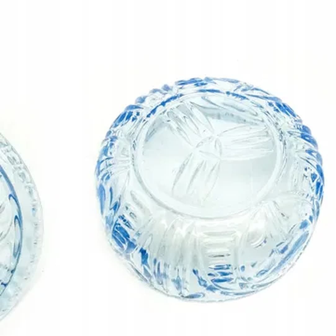 Art Deco bonbonniere, turquoise pressed glass, Germany, 1950s. - 183221