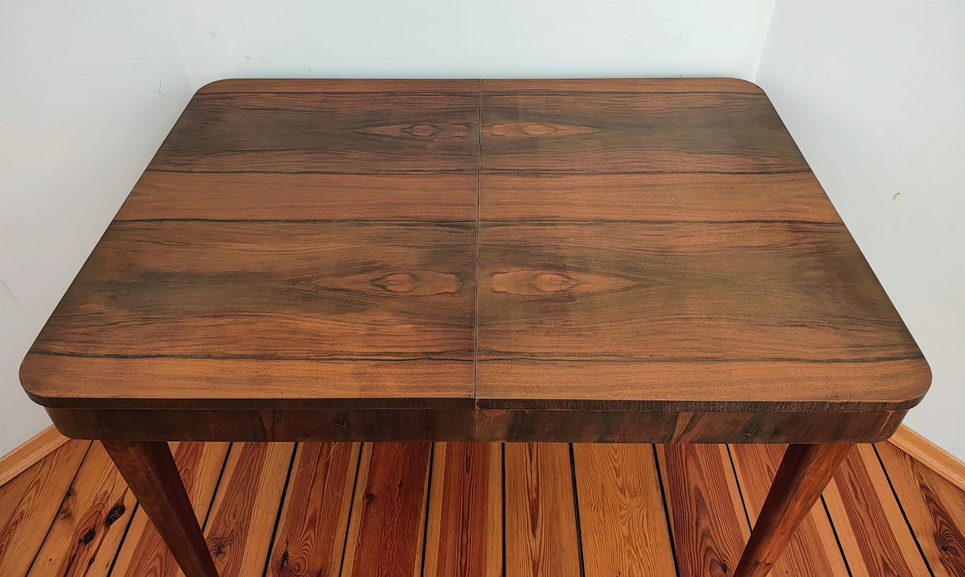 Extendable dining table, dark walnut, by J. Halabala, UP Závody, Czechoslovakia, 1950s. - 183311