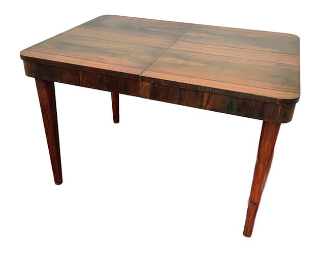 Extendable dining table, dark walnut, by J. Halabala, UP Závody, Czechoslovakia, 1950s. - DIMENSION