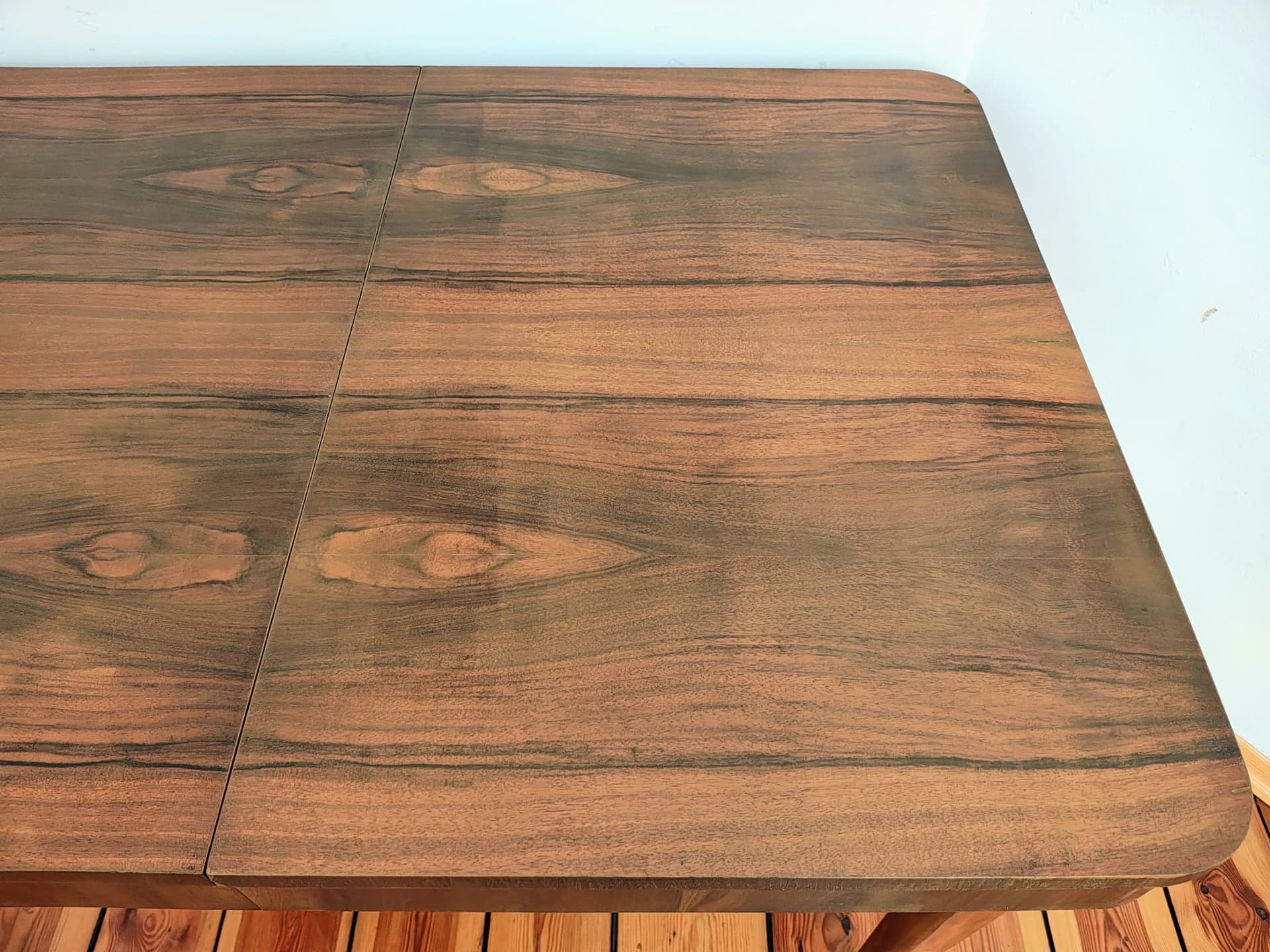 Extendable dining table, dark walnut, by J. Halabala, UP Závody, Czechoslovakia, 1950s. - 183314