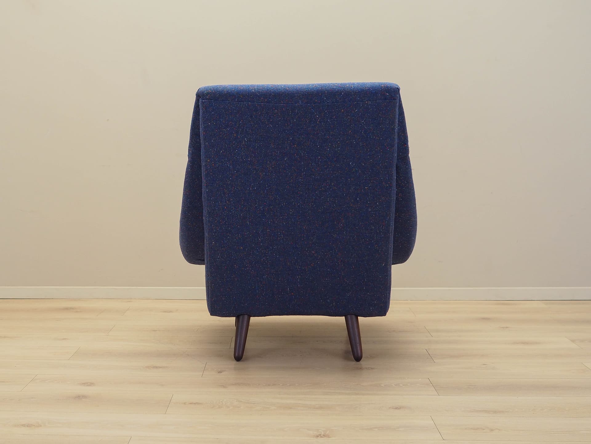 Fotel, granatowy, wełna, palisander, proj. H.W. Klein, Bramin, Dania, lata 60. - 183363