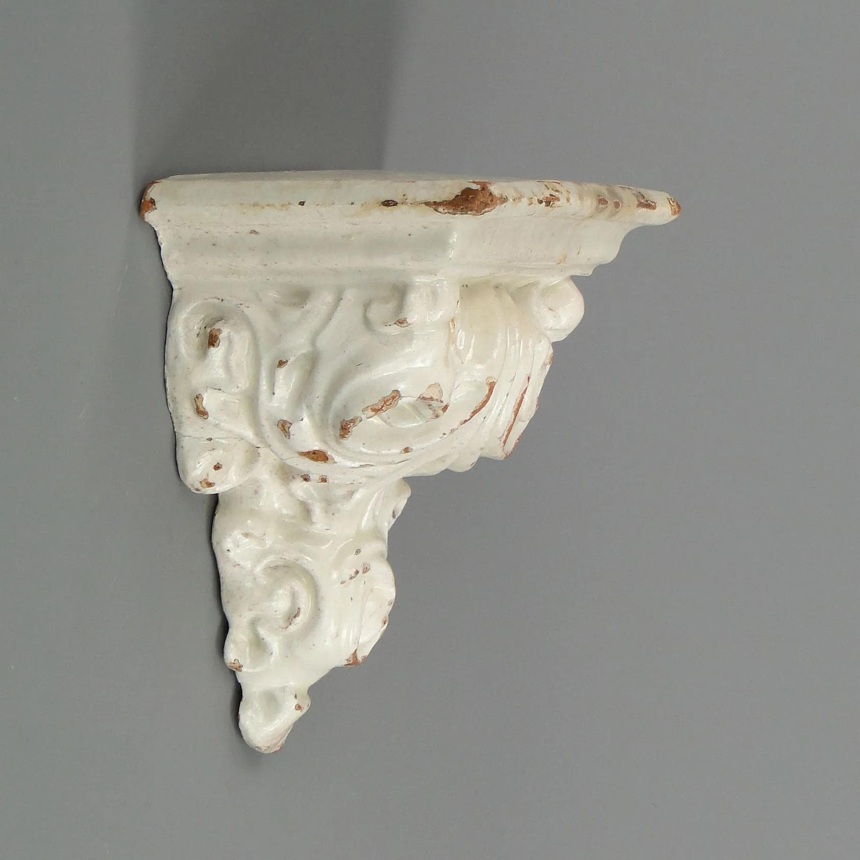 Konsola ścienna, eklektyczna, ceramika biel kości słoniowej, Polska, XIX wiek - 12838