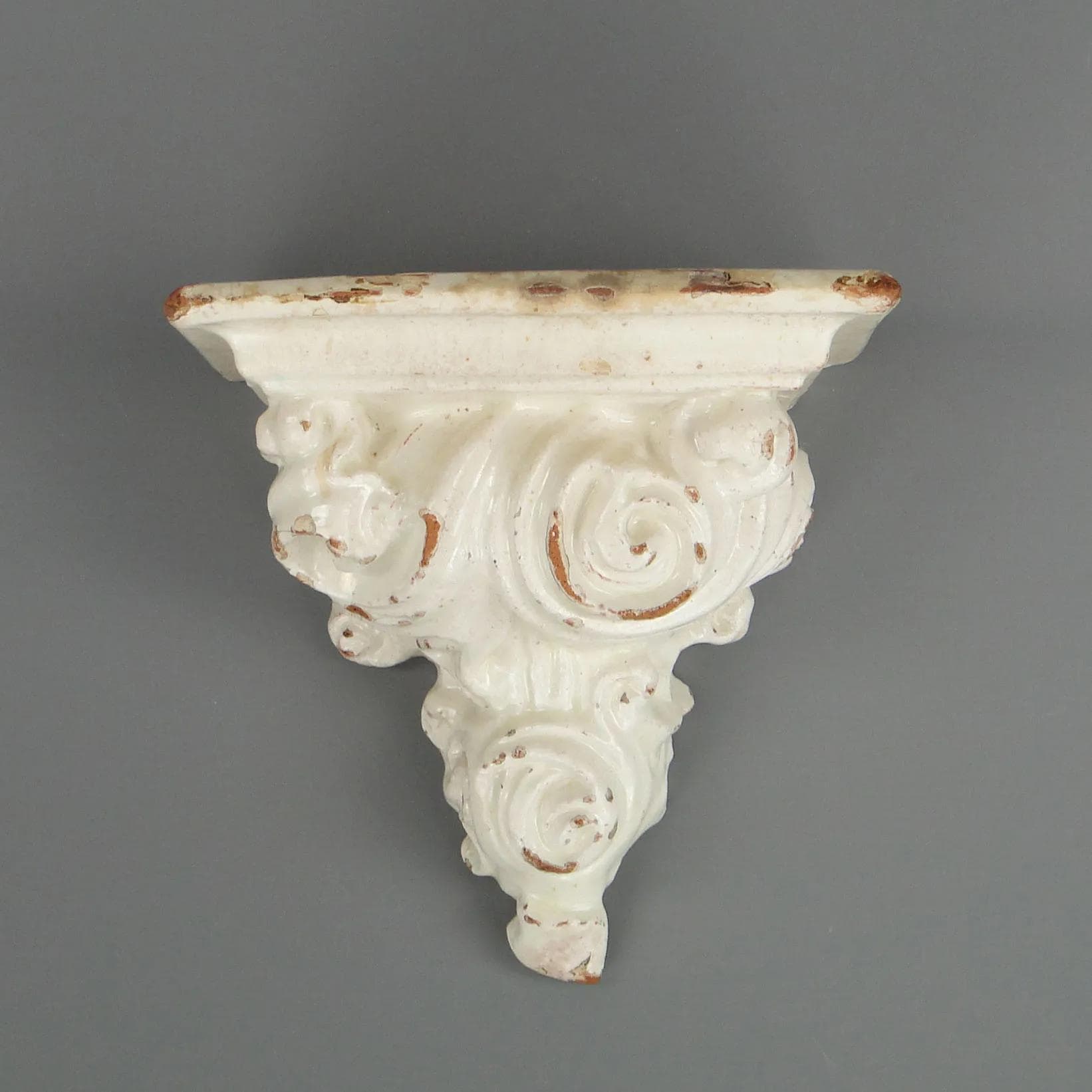 Konsola ścienna, eklektyczna, ceramika biel kości słoniowej, Polska, XIX wiek - 12837