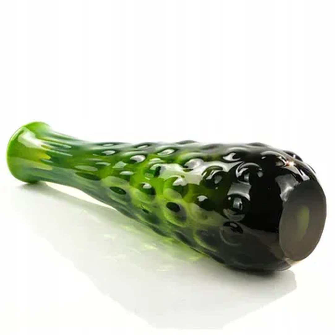 Fasolka vase, mid-century modern, green glass, by J. Drost, Ząbkowice, Poland, 1970s. - 183498
