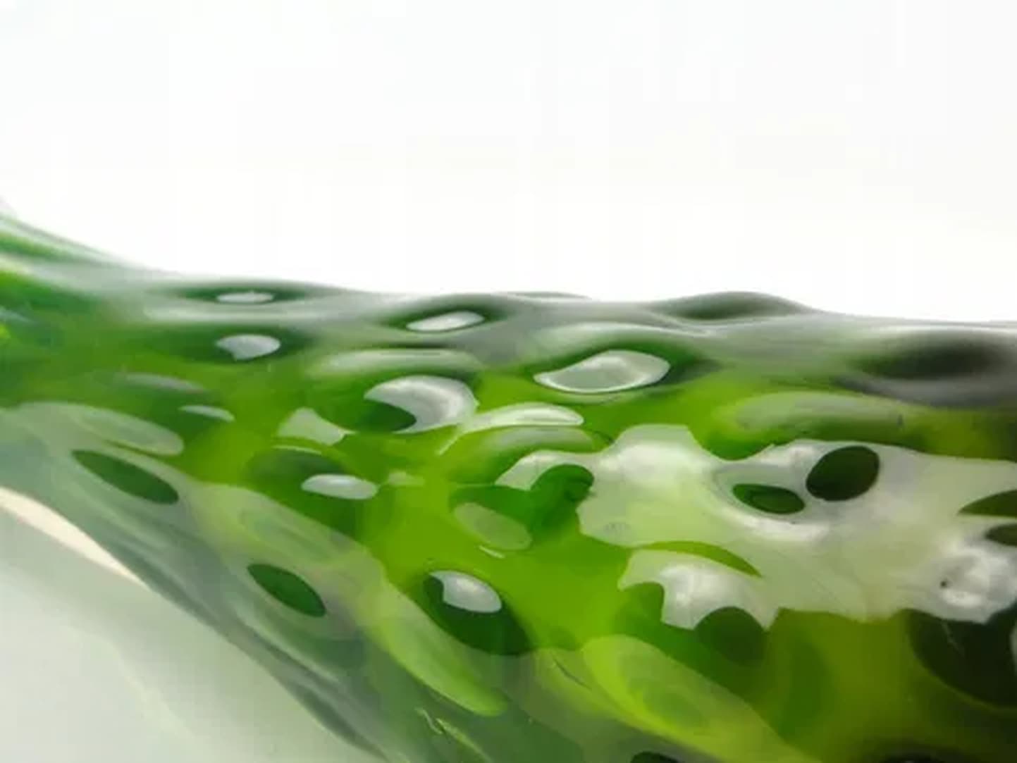 Fasolka vase, mid-century modern, green glass, by J. Drost, Ząbkowice, Poland, 1970s. - 183500