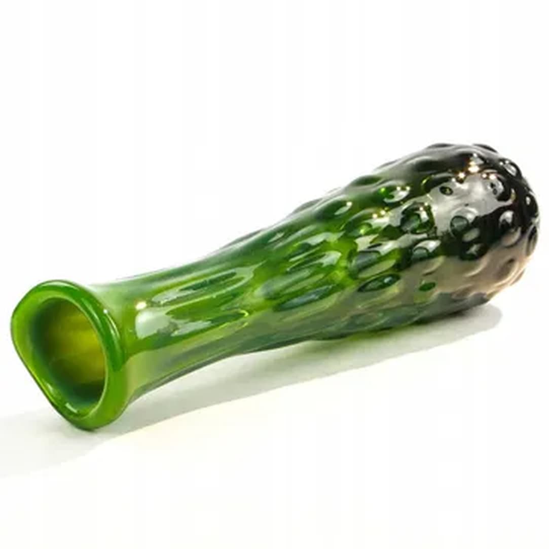 Fasolka vase, mid-century modern, green glass, by J. Drost, Ząbkowice, Poland, 1970s. - 183497