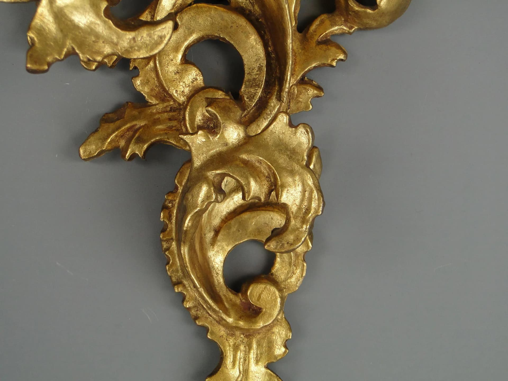 Półka ścienna, styl rokoko, złoty, drewno, Włochy, lata 50. - 12833