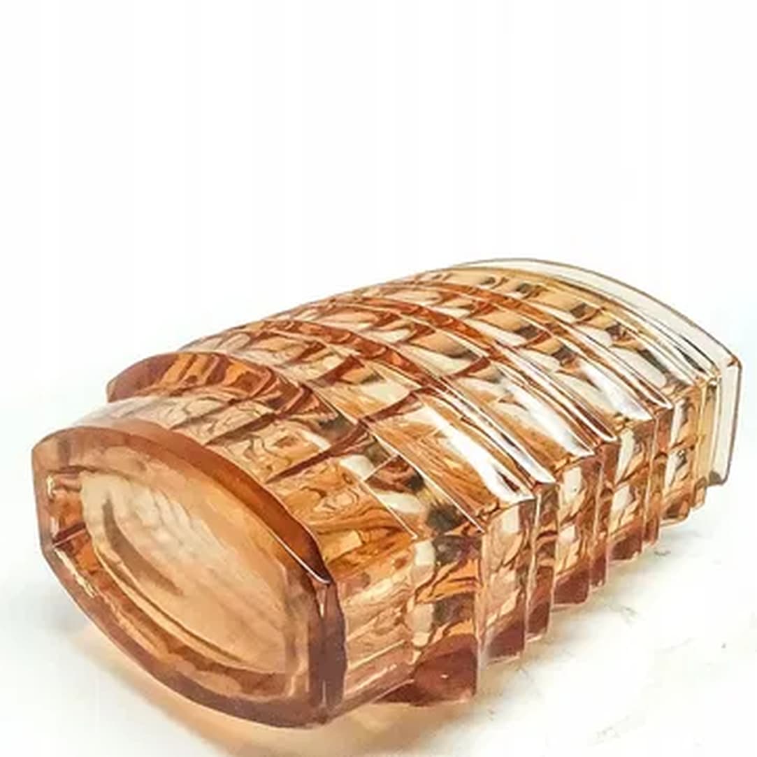 Wazon Optyczny, mid-century modern, szkło pomarańczowe, proj. J. Drost, Ząbkowice, Polska, lata 70. - 183517