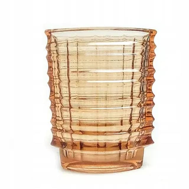 Wazon Optyczny, mid-century modern, szkło pomarańczowe, proj. J. Drost, Ząbkowice, Polska, lata 70. - WYMIARY