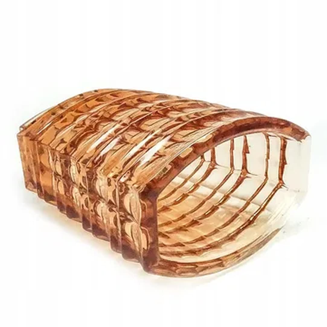 Wazon Optyczny, mid-century modern, szkło pomarańczowe, proj. J. Drost, Ząbkowice, Polska, lata 70. - 183514