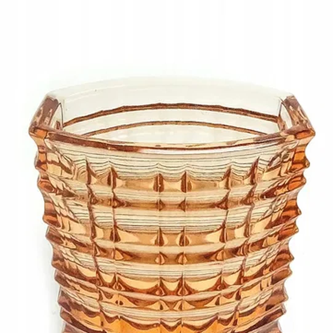 Wazon Optyczny, mid-century modern, szkło pomarańczowe, proj. J. Drost, Ząbkowice, Polska, lata 70. - 183516