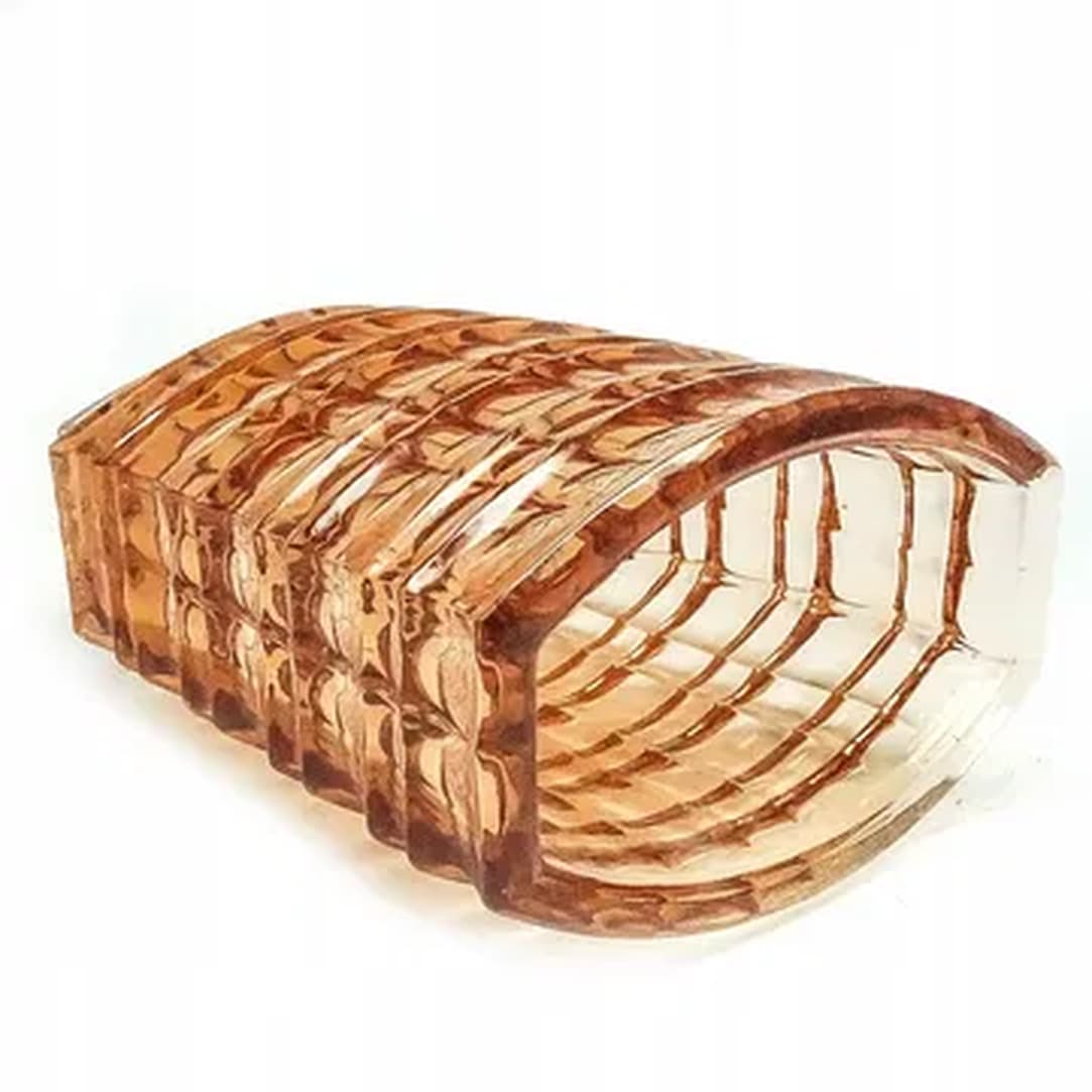 Wazon Optyczny, mid-century modern, szkło pomarańczowe, proj. J. Drost, Ząbkowice, Polska, lata 70. - 183513