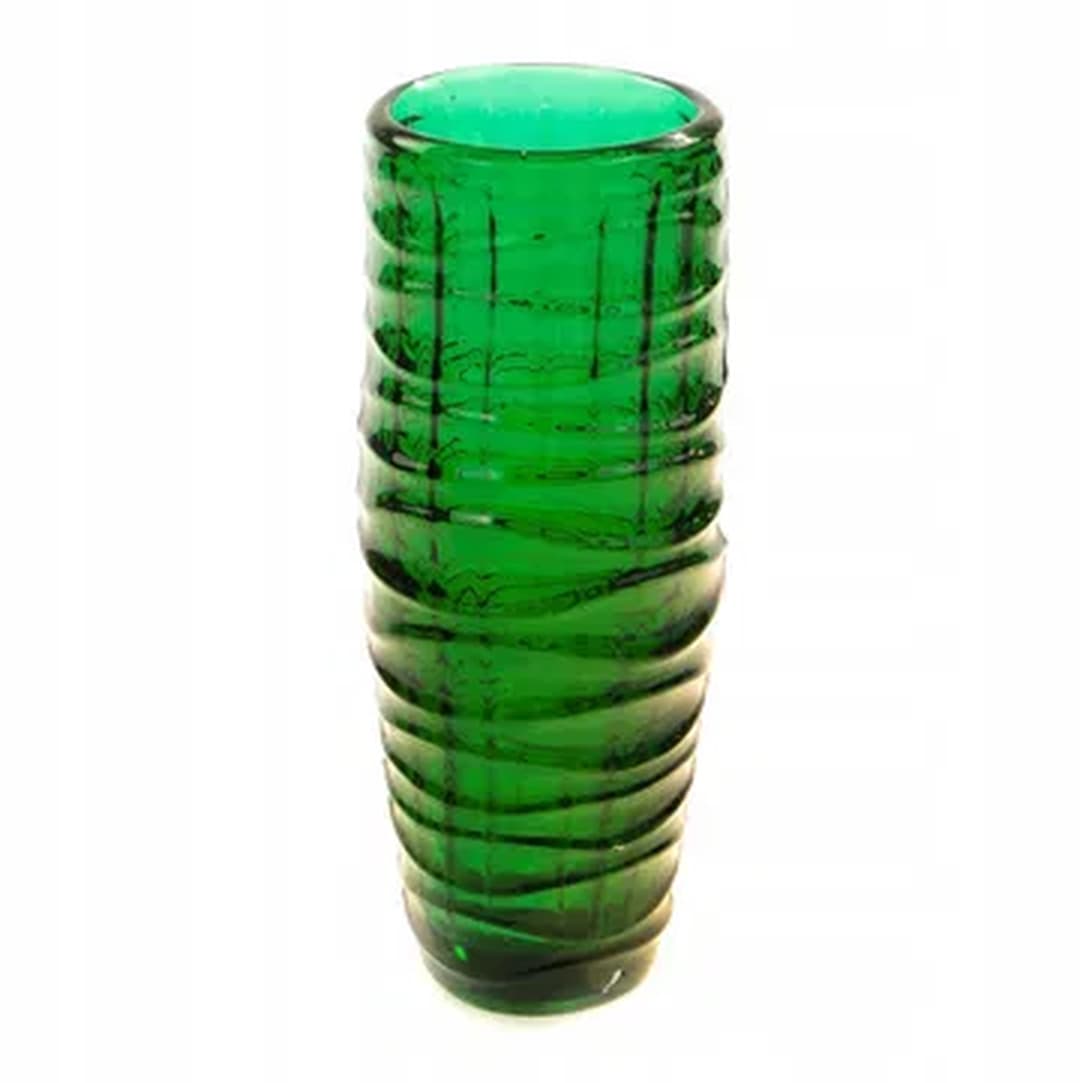 Baleron vase, Modernism, green glass, by J.S. Drost, Ząbkowice, Poland, 1970s. - 183527