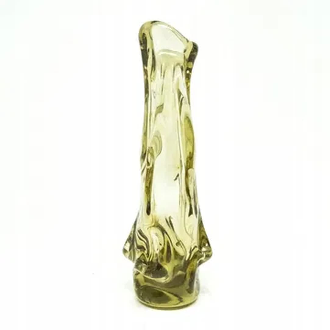 Sekacz Modernism vase, crumpled glass, Huta Wołomin, Poland, 1980s.