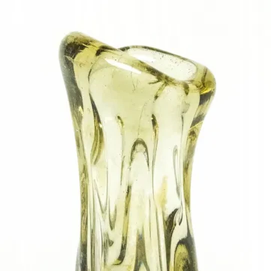 Sekacz Modernism vase, crumpled glass, Huta Wołomin, Poland, 1980s. - 183596
