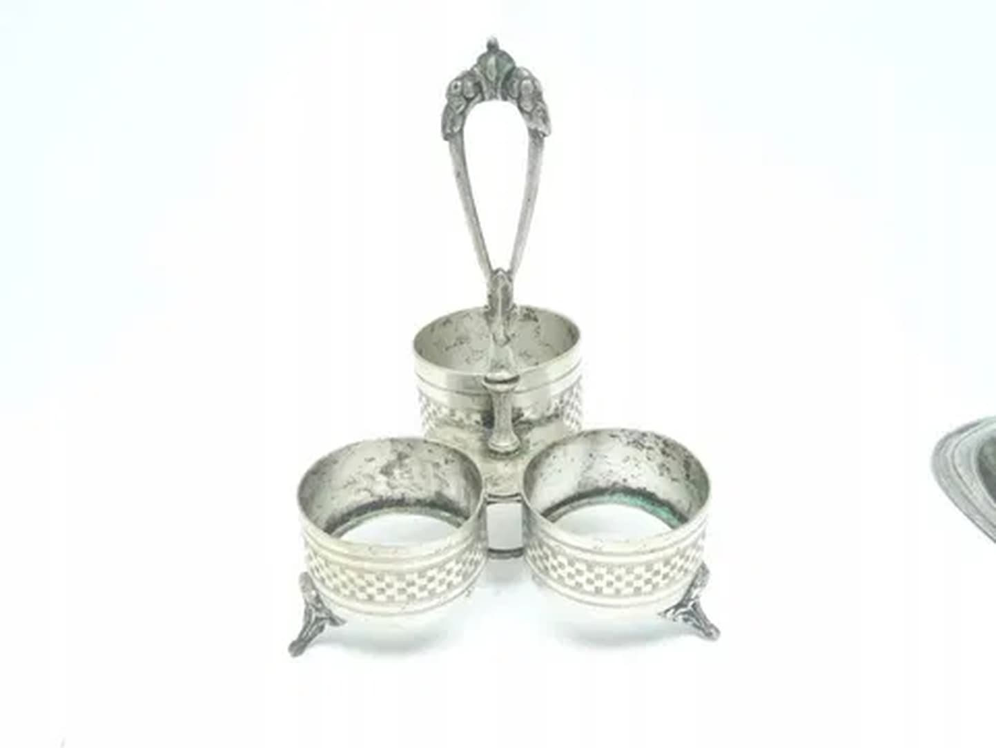 Kabaret na przyprawy, eklektyczny, mosiądz srebrzony, Niemcy, lata 20. - 183644