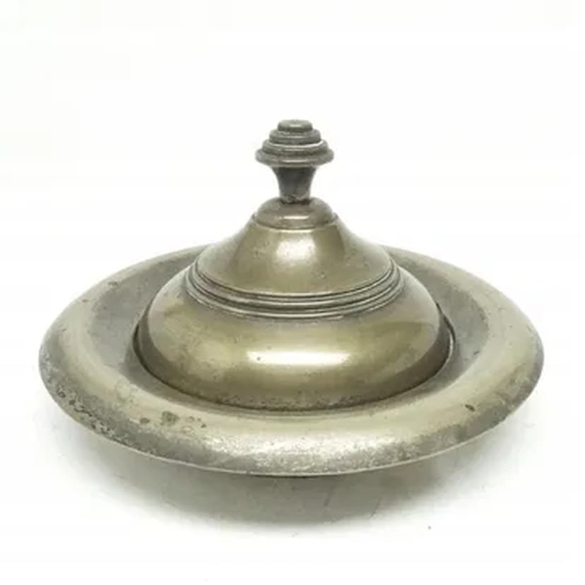 Maselnica Art Deco, mosiądz srebrzony, Belgia, lata 70.