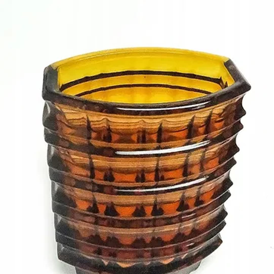 Optical vase, mid-century modern, transparent glass, by J. Drost, Ząbkowice, Poland, 1970s. - 183676