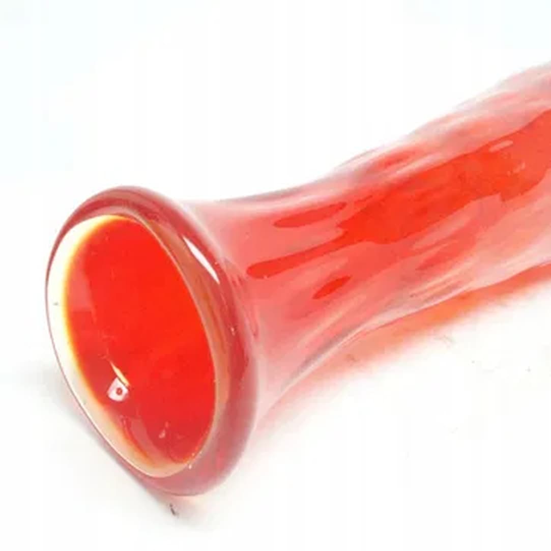 Fasolka vase, Mid-century modern, red glass, Ząbkowice, Poland, 1970s. - 183744