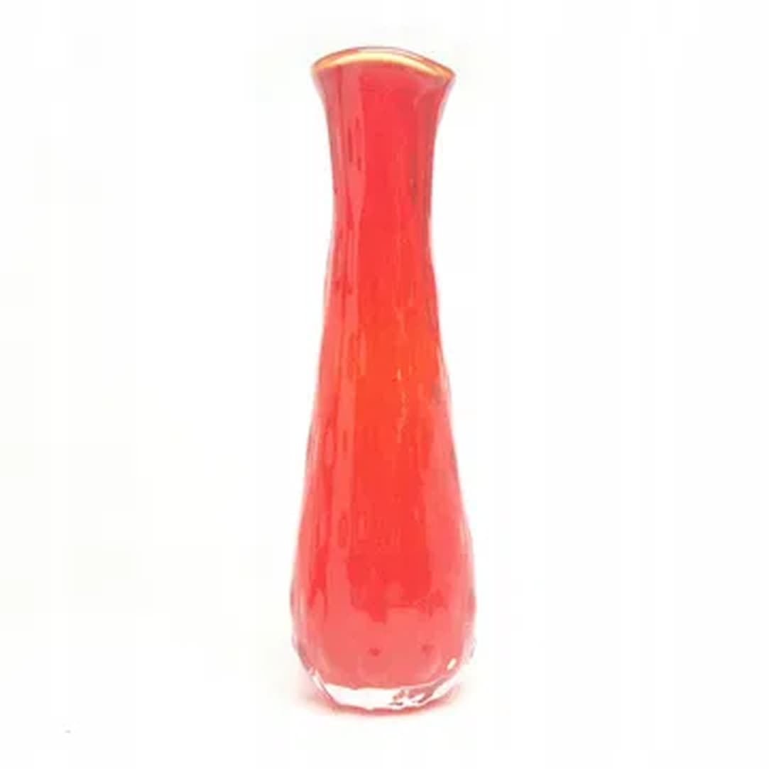 Fasolka vase, Mid-century modern, red glass, Ząbkowice, Poland, 1970s. - 183746