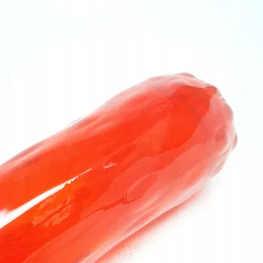 Fasolka vase, Mid-century modern, red glass, Ząbkowice, Poland, 1970s. - 183742