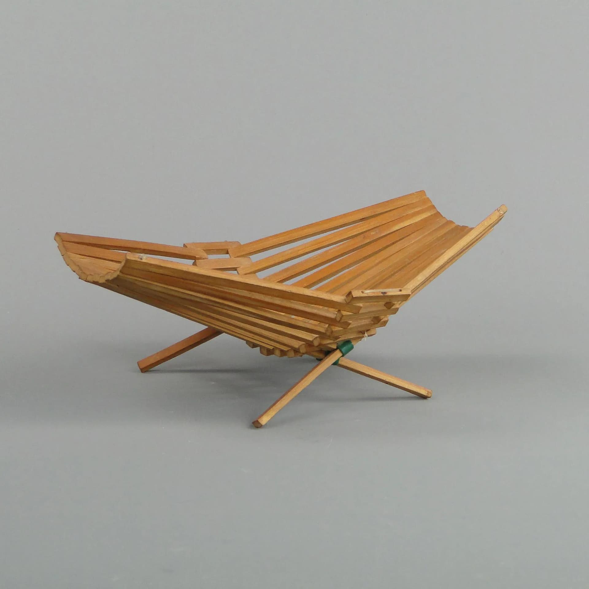 Kosz na pieczywo, mid-century modern, bambus jasnobrązowy, Polska, lata 60. - 12813