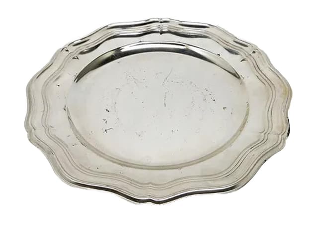 Plate, Art Deco, silver-plated brass, Sweden, 1950s. - DIMENSION