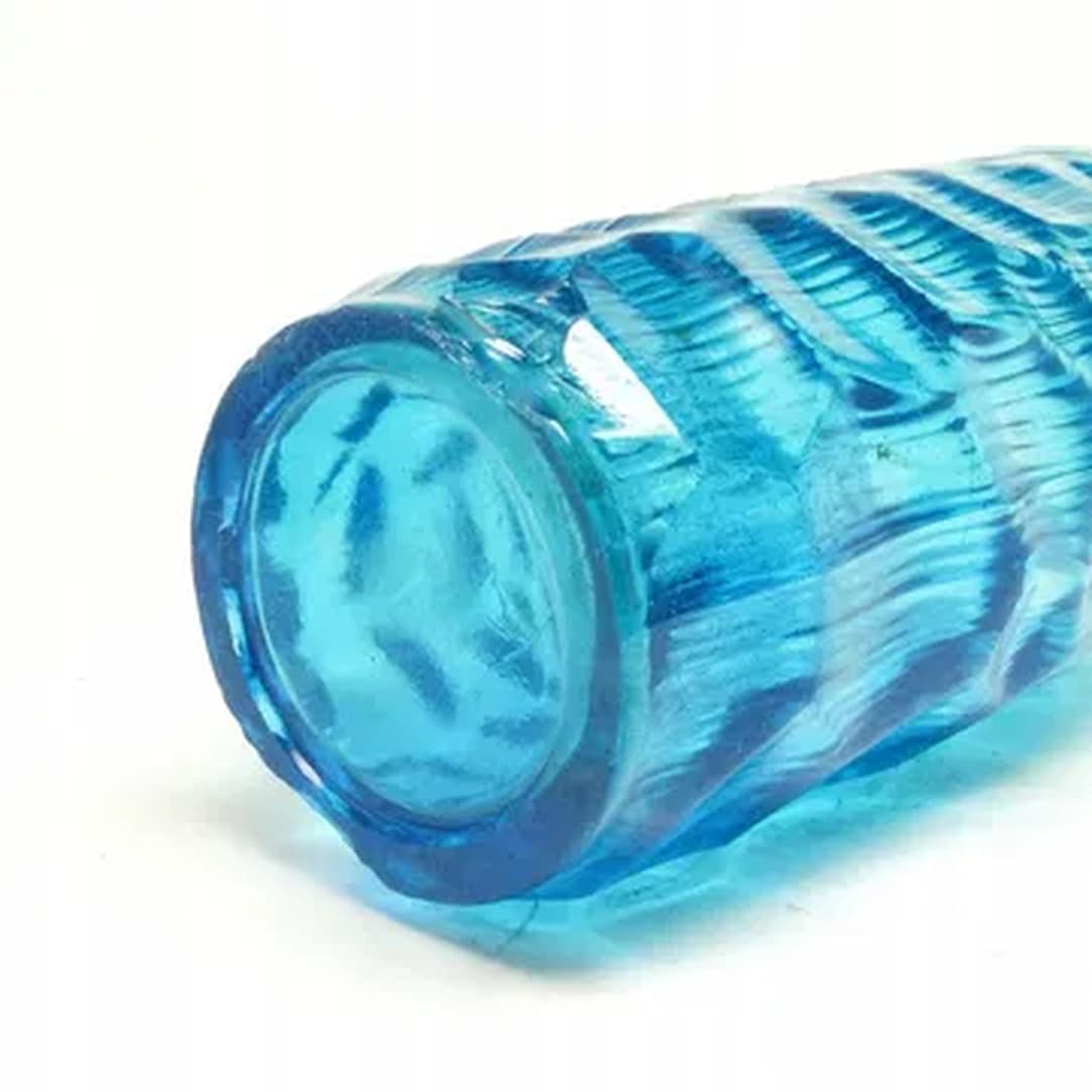 Okulus vase, mid-century modern, transparent glass, Ząbkowice, Poland, 1970s. - 183762