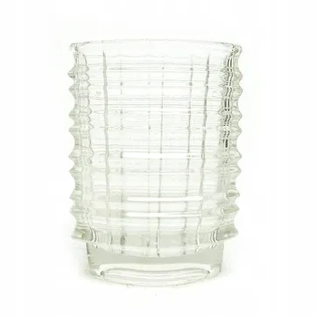 Wazon Optyczny, mid-century modern, szkło transparentne, proj. J. Drost, Ząbkowice, Polska, lata 70.