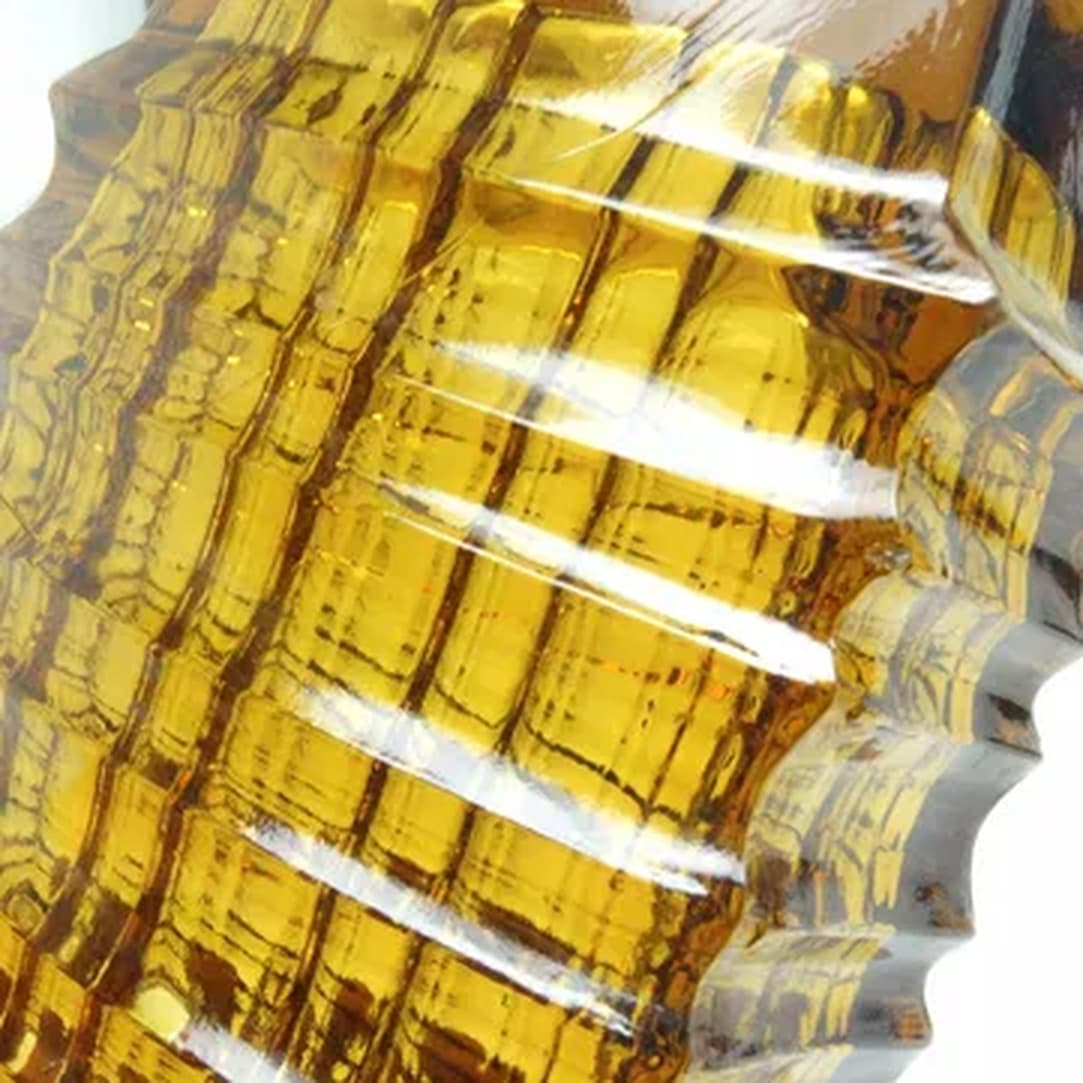 Wazon Optyczny, mid-century modern, szkło żółte, proj. J. Drost, Ząbkowice, Polska, lata 70. - 183827