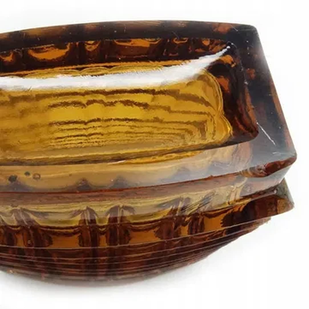 Wazon Optyczny, mid-century modern, szkło żółte, proj. J. Drost, Ząbkowice, Polska, lata 70. - 183828