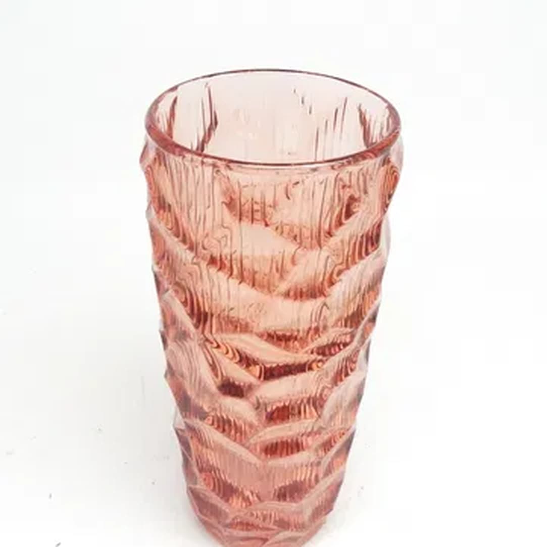 Okulus vase, mid-century modern, transparent glass, Ząbkowice, Poland, 1970s. - 183844