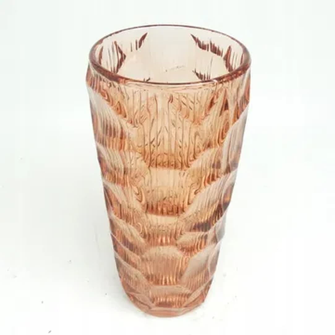 Okulus vase, mid-century modern, transparent glass, Ząbkowice, Poland, 1970s. - 183848