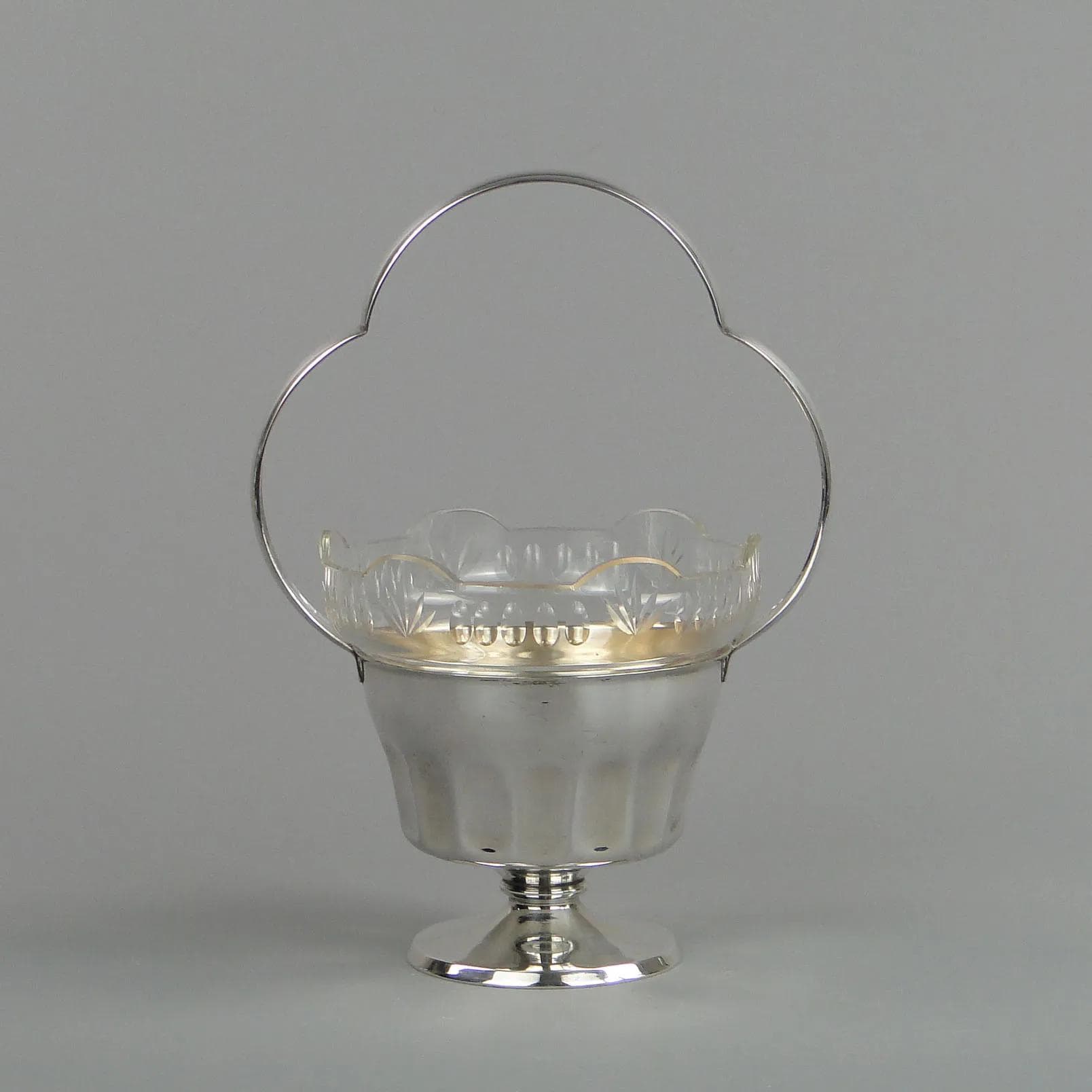 Basket Art Deco, silver, brass, Sandrik, Austro-Hungarian Empire, 1920s - 12801