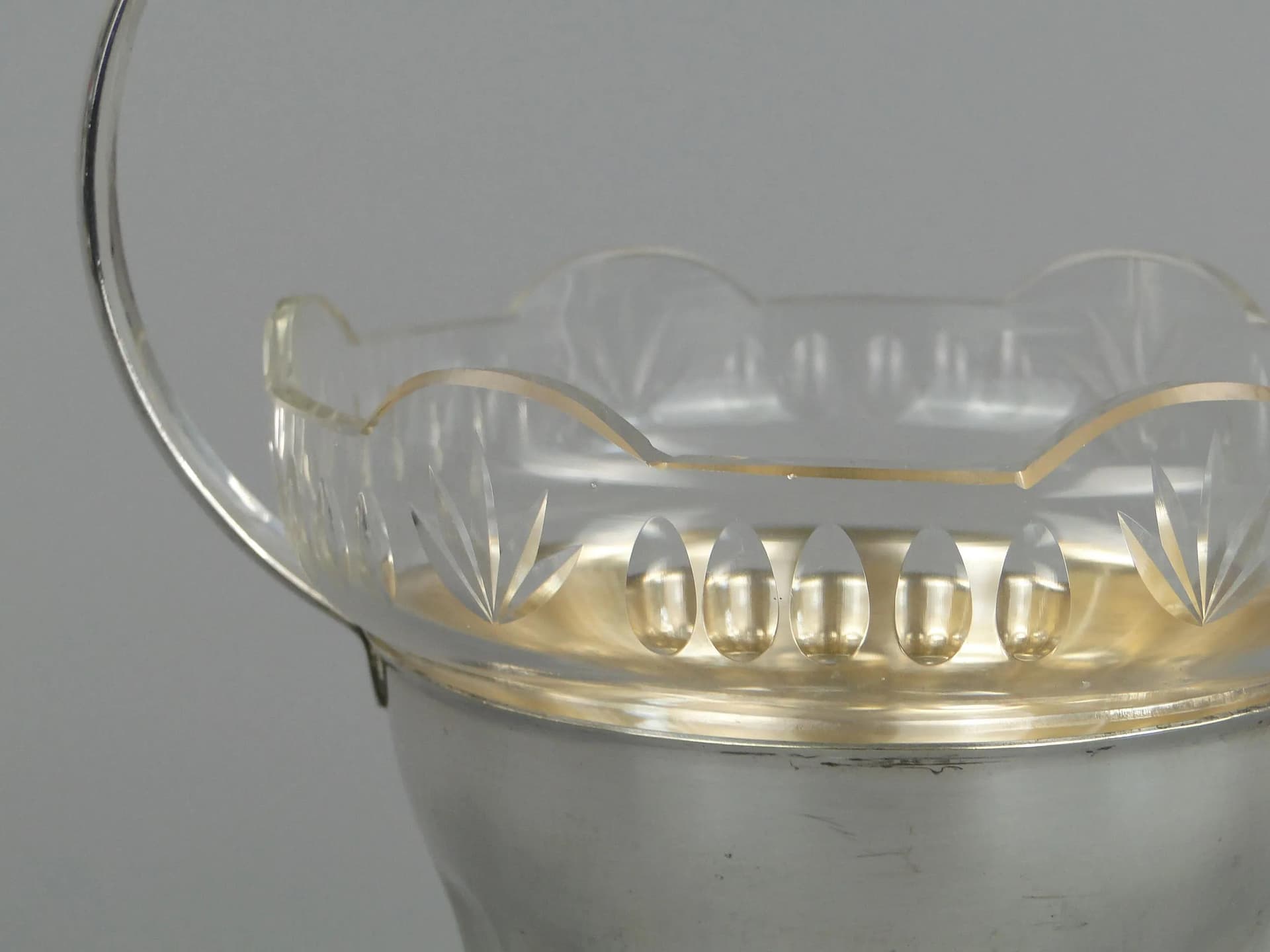 Basket Art Deco, silver, brass, Sandrik, Austro-Hungarian Empire, 1920s - 12807