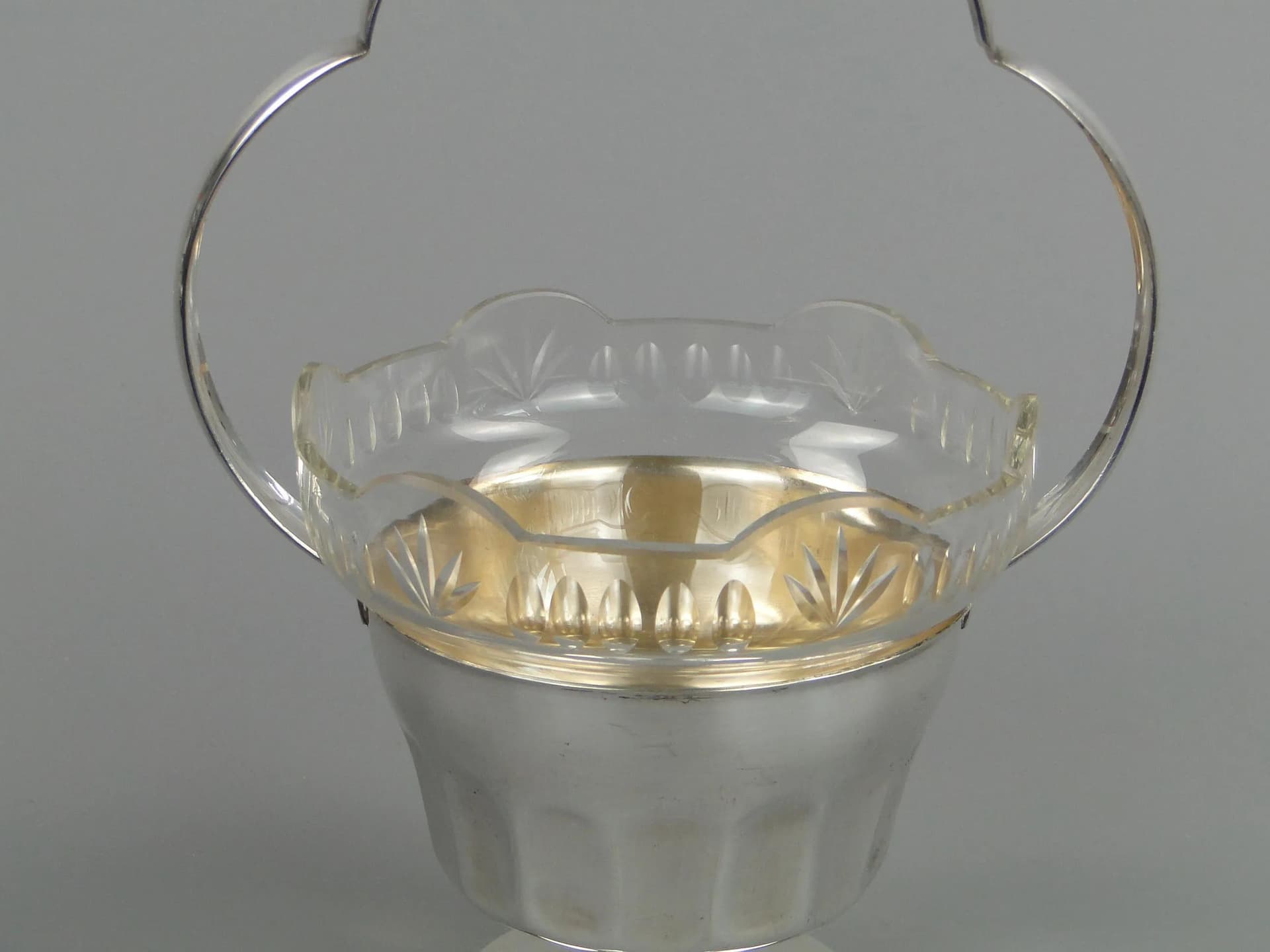 Basket Art Deco, silver, brass, Sandrik, Austro-Hungarian Empire, 1920s - 12808