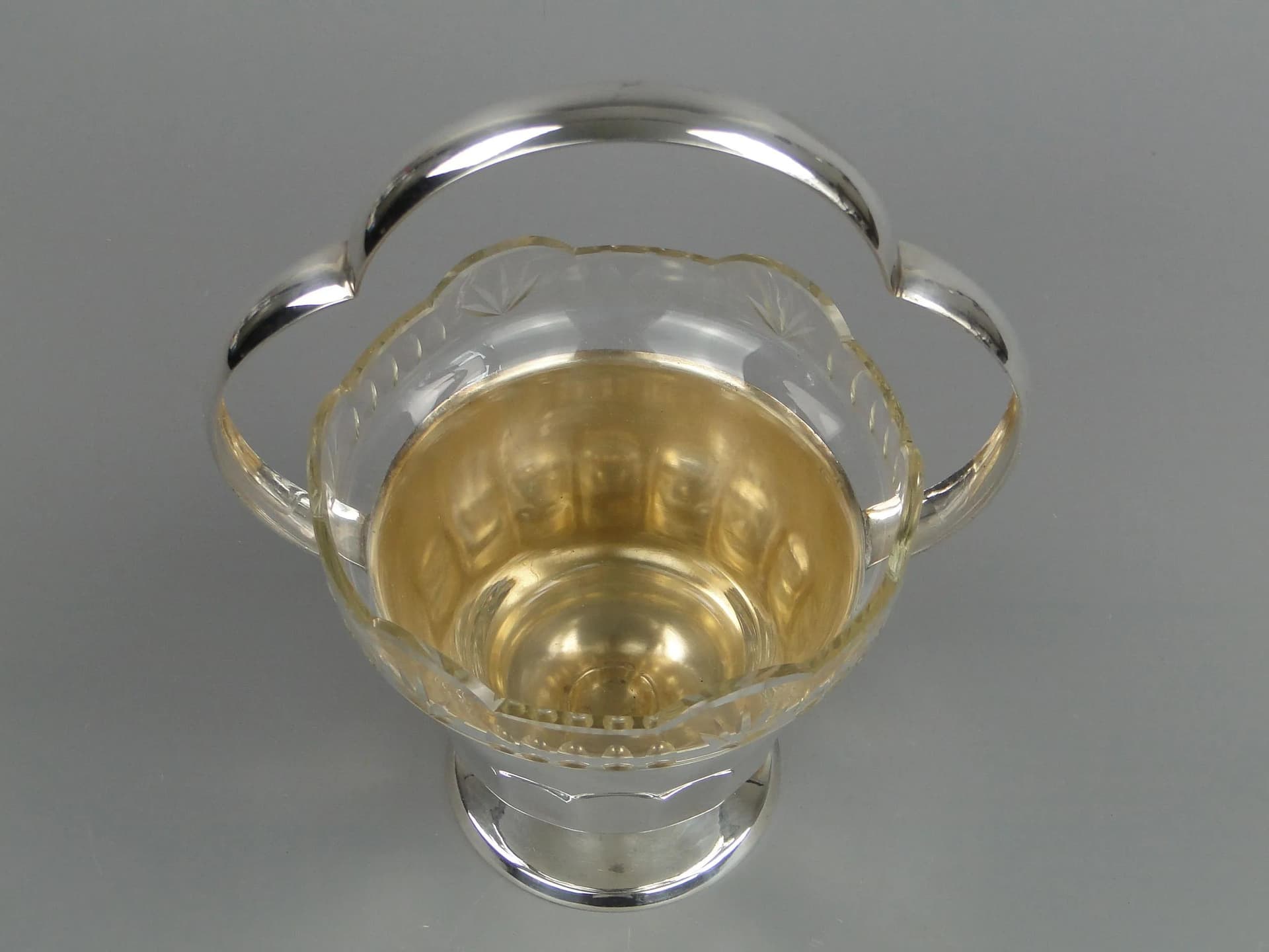 Basket Art Deco, silver, brass, Sandrik, Austro-Hungarian Empire, 1920s - 12805