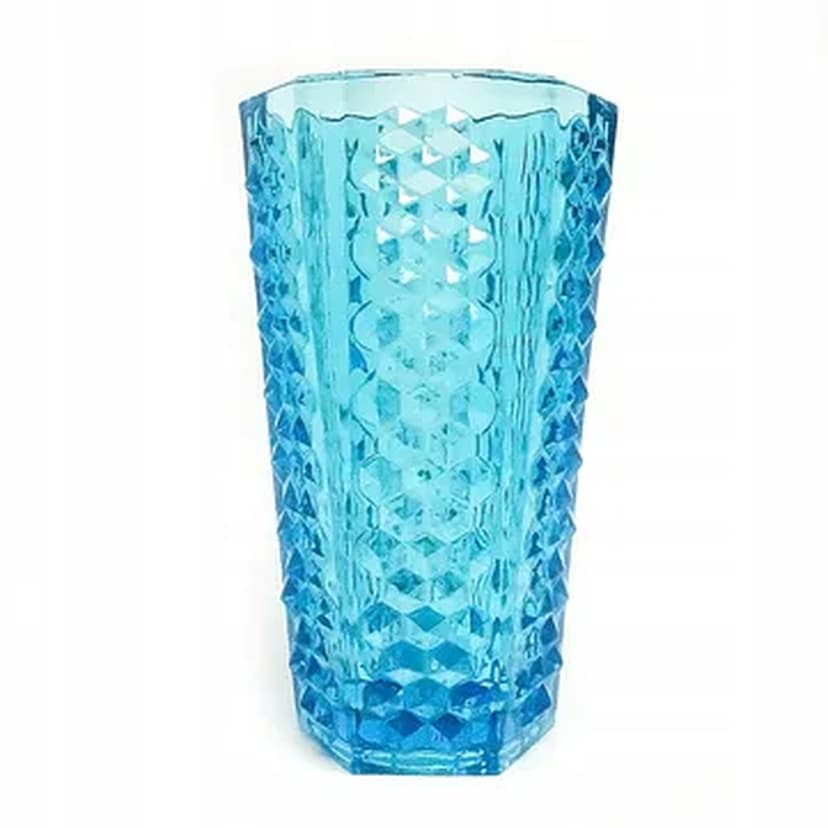 Wazon Ćwieki, modernizm, szkło niebieskie, Ząbkowice, Polska, lata 70.