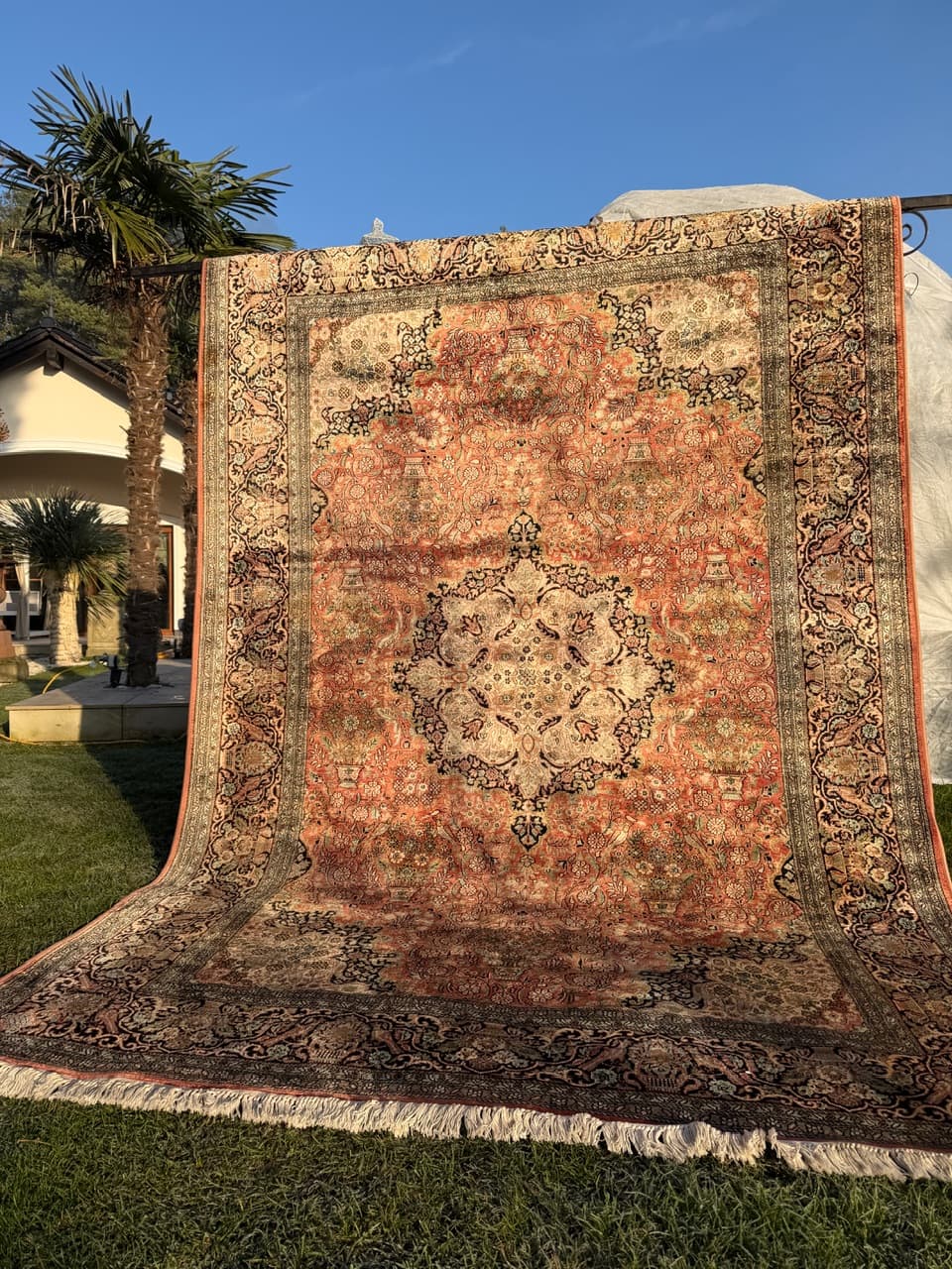 Rug Ghoum, 320x210 cm, silk, India - 183870