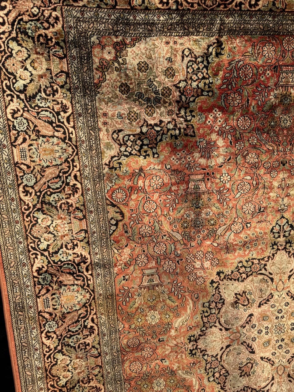 Rug Ghoum, 320x210 cm, silk, India - 183875