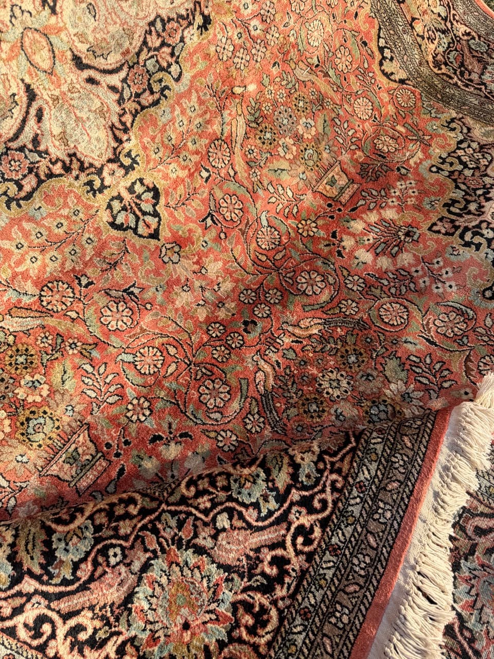 Rug Ghoum, 320x210 cm, silk, India - 183880