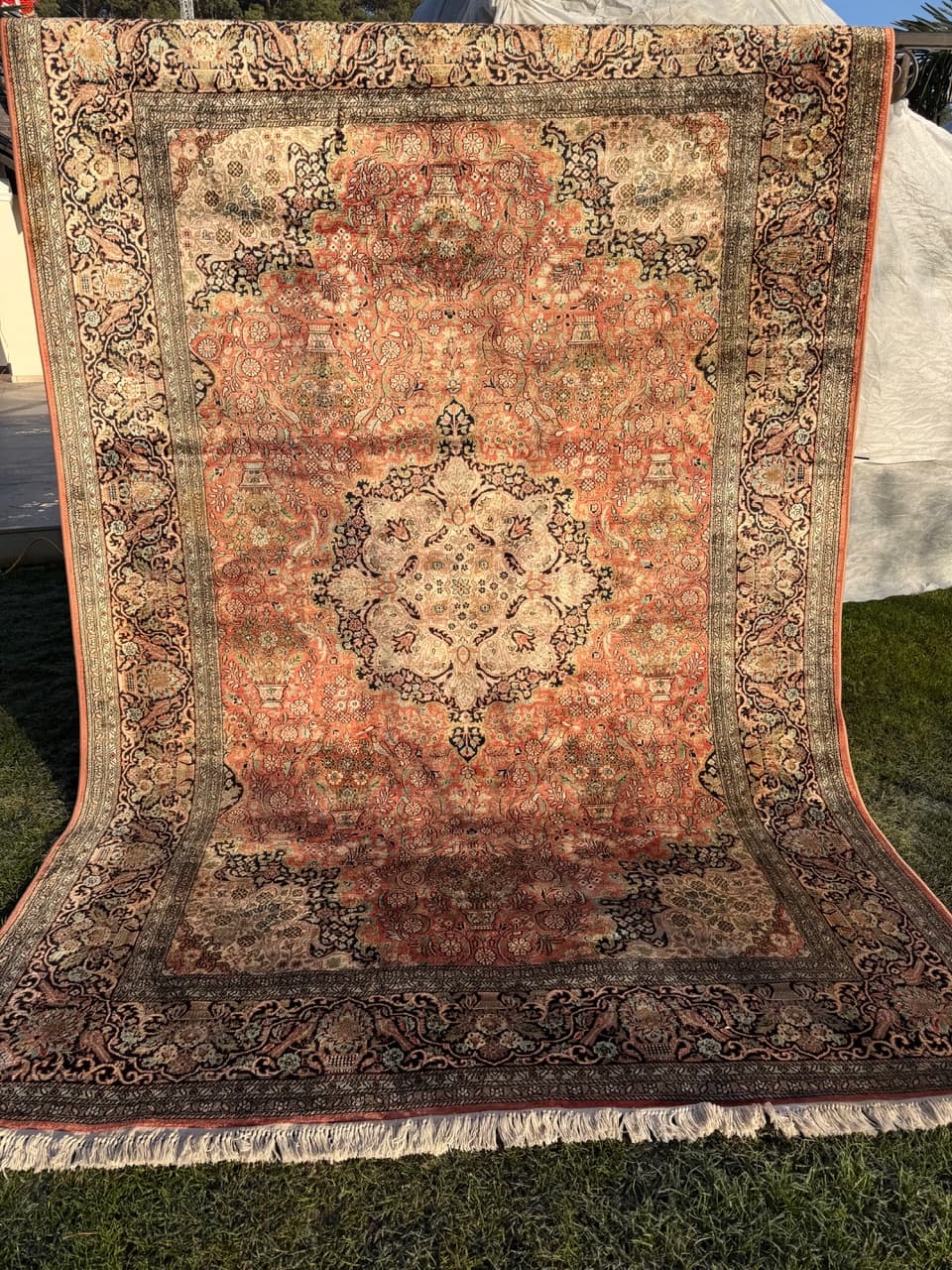 Rug Ghoum, 320x210 cm, silk, India - 183871