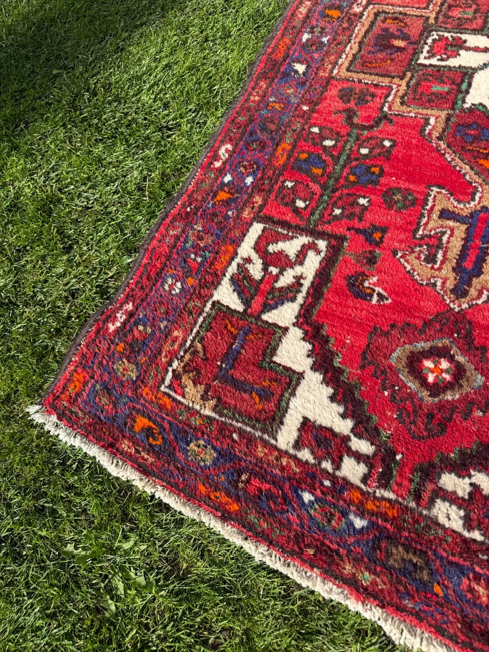 Rug Hamadan 190x104 cm, red, wool, Iran, 1950s. - 183957