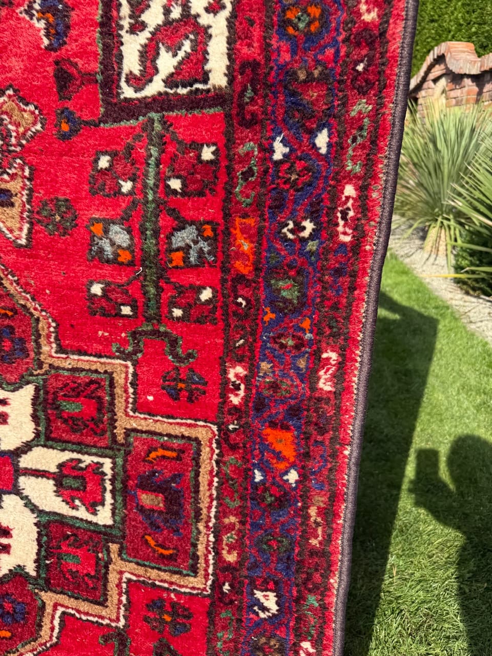 Rug Hamadan 190x104 cm, red, wool, Iran, 1950s. - 183946