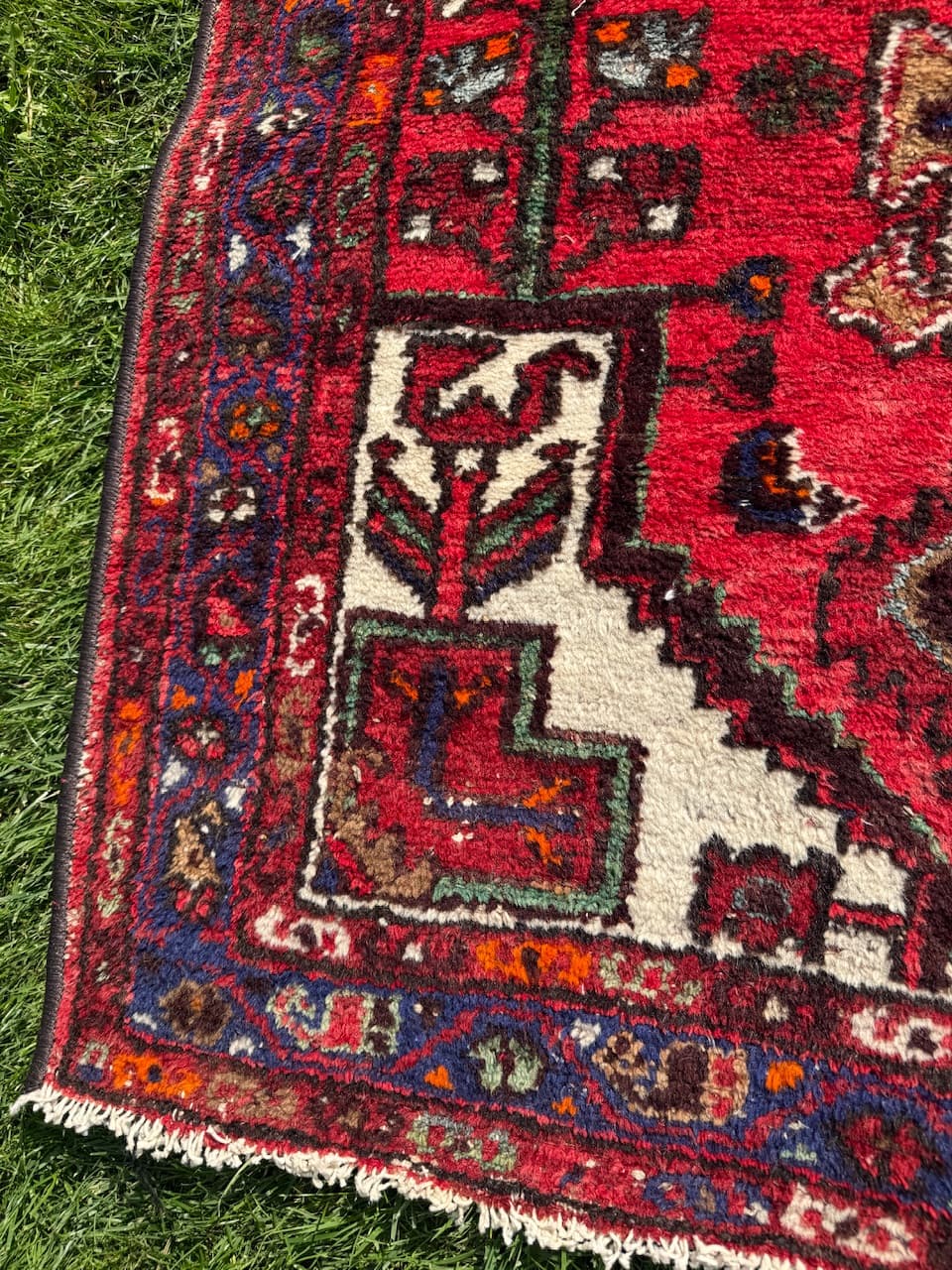 Rug Hamadan 190x104 cm, red, wool, Iran, 1950s. - 183955