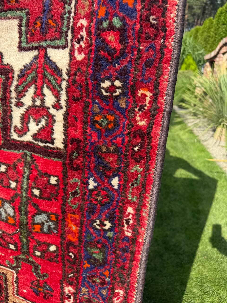 Rug Hamadan 190x104 cm, red, wool, Iran, 1950s. - 183950